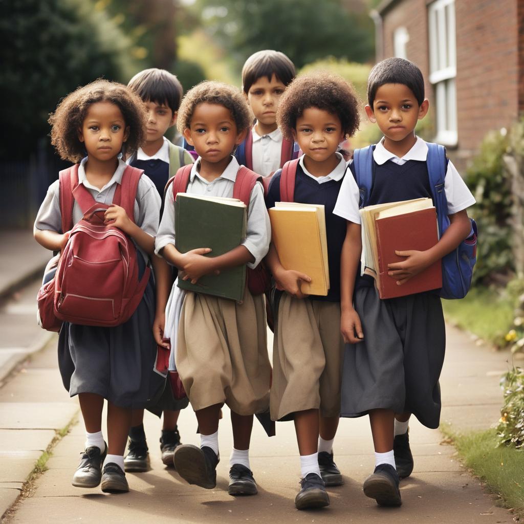 group of school kids